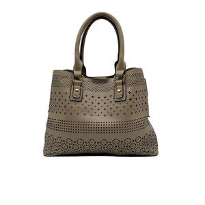 Unbranded Gray Faux Leather Decorative Satchel